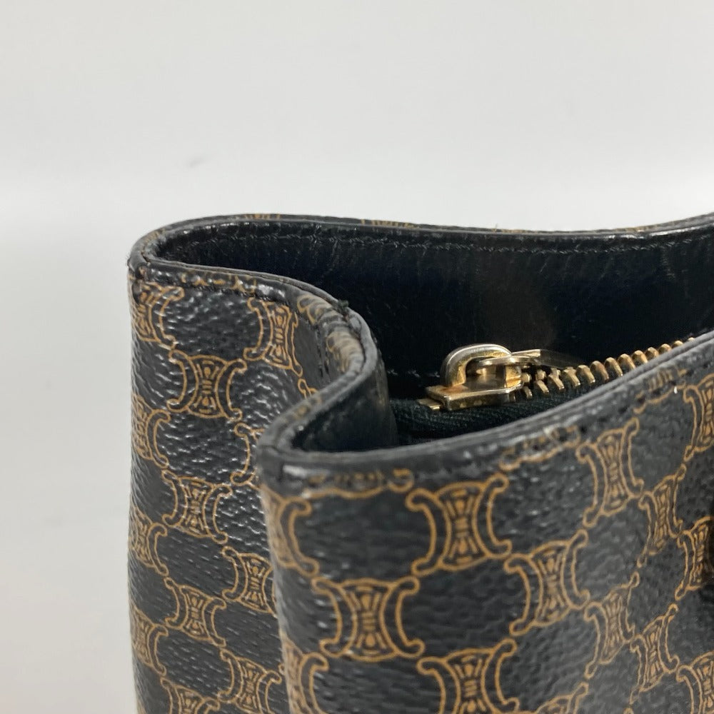 CELINE ヴィンテージ マカダム ロゴ カバン トートバッグ ハンドバッグ PVC/レザー レディース ブラック