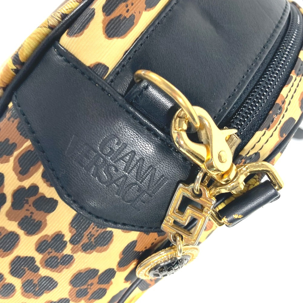 VERSACE ヴィンテージ レオパード 豹 ヒョウ柄 カバン 2WAY ショルダーバッグ 斜め掛け ハンドバッグ PVC/レザー レディース