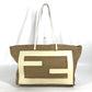 FENDI 8BH185 FFロゴ ビッグロゴ トートバッグ カバン 肩掛け ショルダーバッグ キャンバス レディース ベージュ