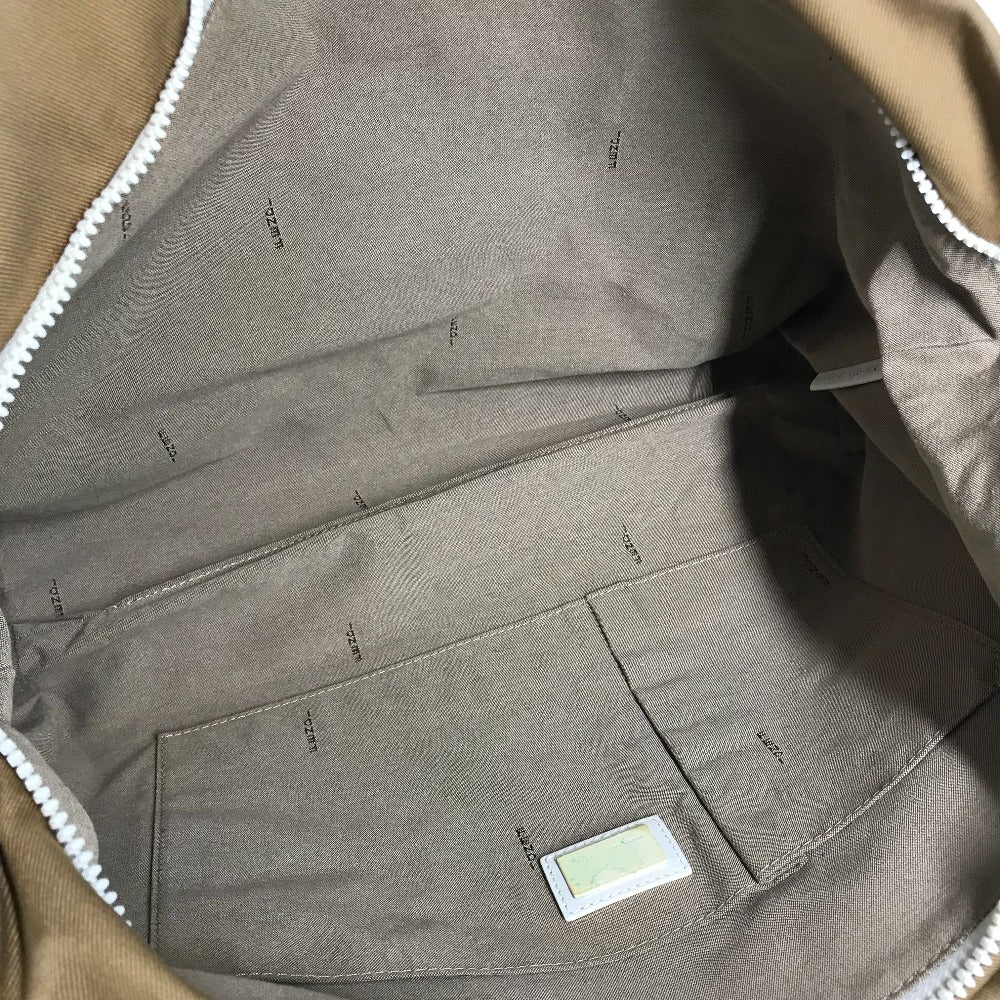 FENDI 8BH185 FFロゴ ビッグロゴ トートバッグ カバン 肩掛け ショルダーバッグ キャンバス レディース ベージュ