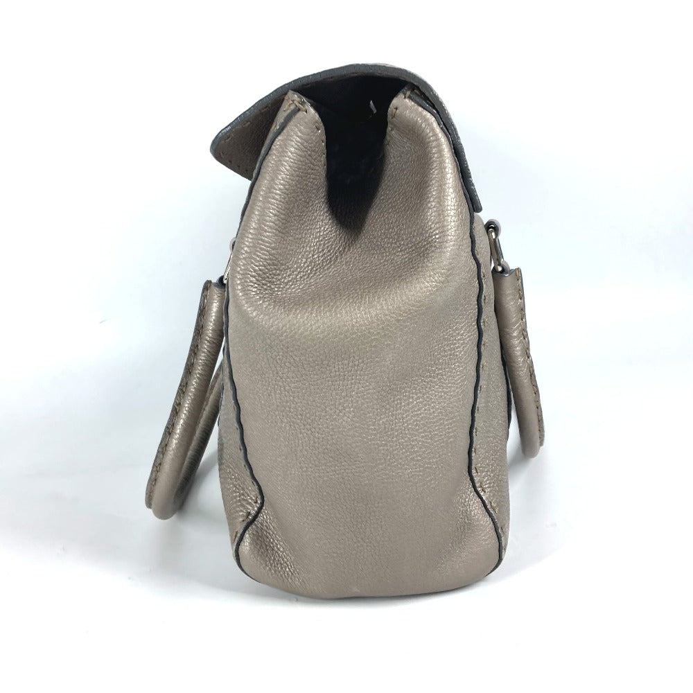 FENDI セレリア リンダ カバン 肩掛け トートバッグ フラップ ショルダーバッグ レザー レディース グレー系