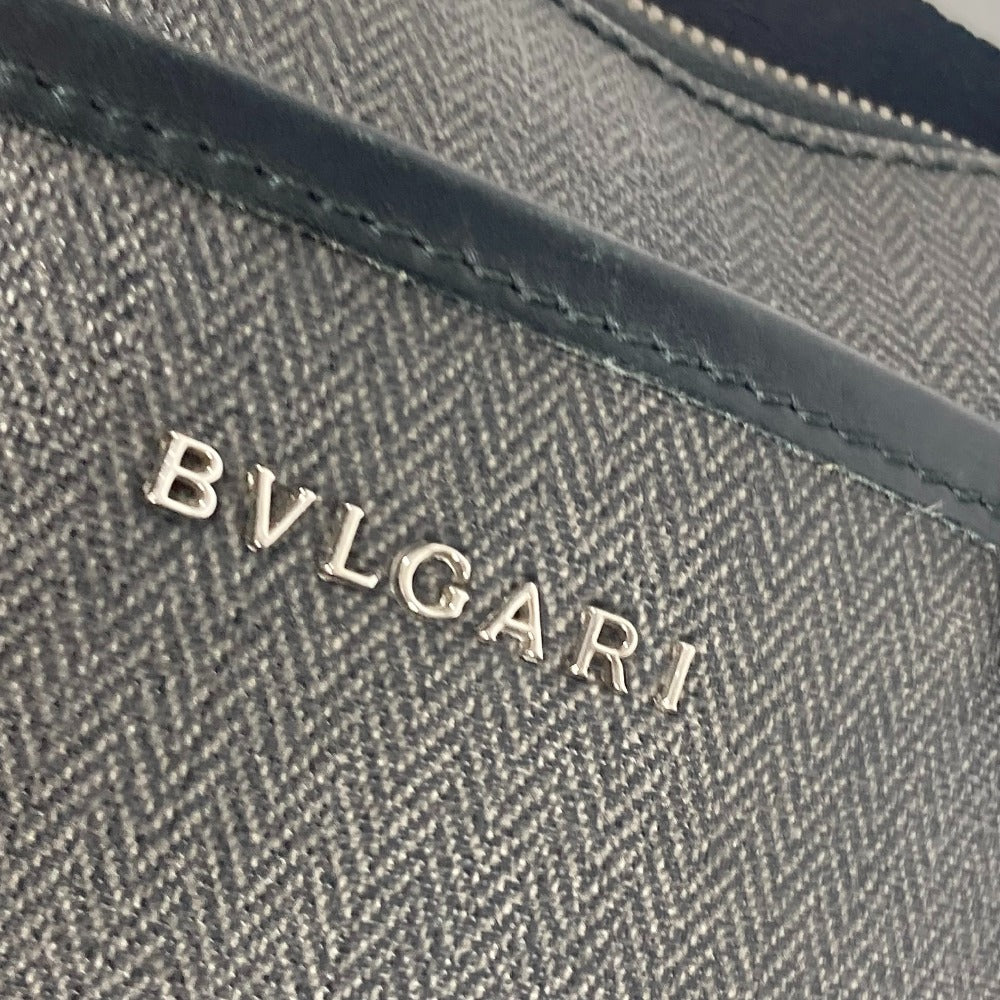 BVLGARI ポシェット ウィークエンド ロゴ カバン 斜め掛け ショルダーバッグ PVC/レザー メンズ