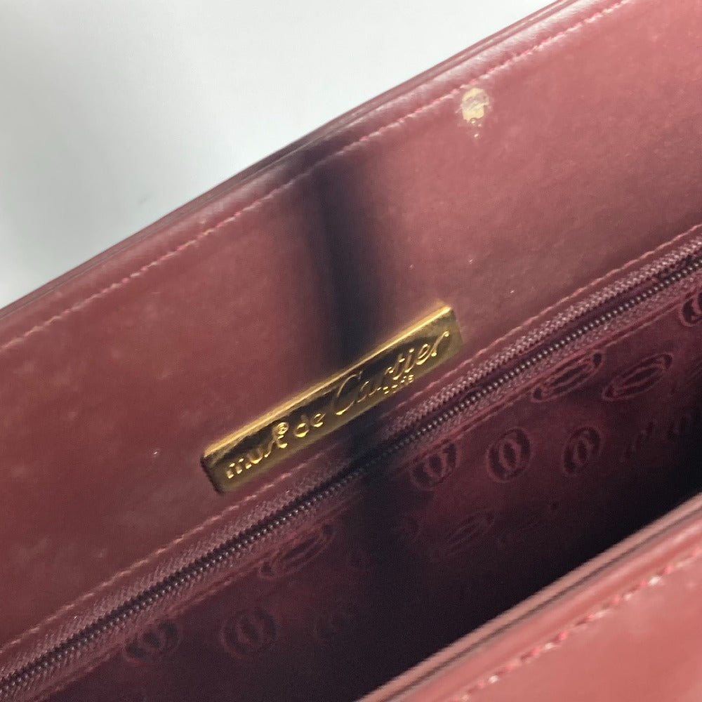 CARTIER 縦型 ロゴ マストライン カバン ショルダーバッグ トートバッグ レザー レディース