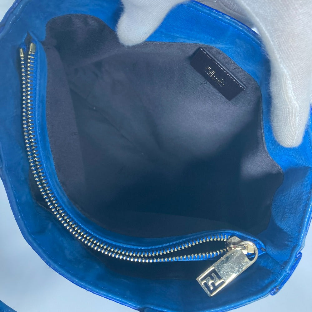FENDI FFロゴ チェーン ハンドバッグ カバン 肩掛け ショルダーバッグ レザー レディース ブルー