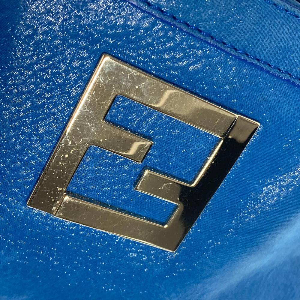 FENDI FFロゴ チェーン ハンドバッグ カバン 肩掛け ショルダーバッグ レザー レディース ブルー