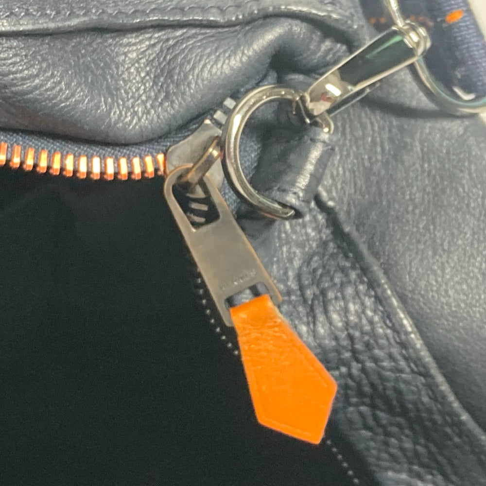 HERMES キャラバン ヴェルティカルMM ショルダーバッグ 2WAYバッグ 斜め掛け トートバッグ レザー レディース ネイビー