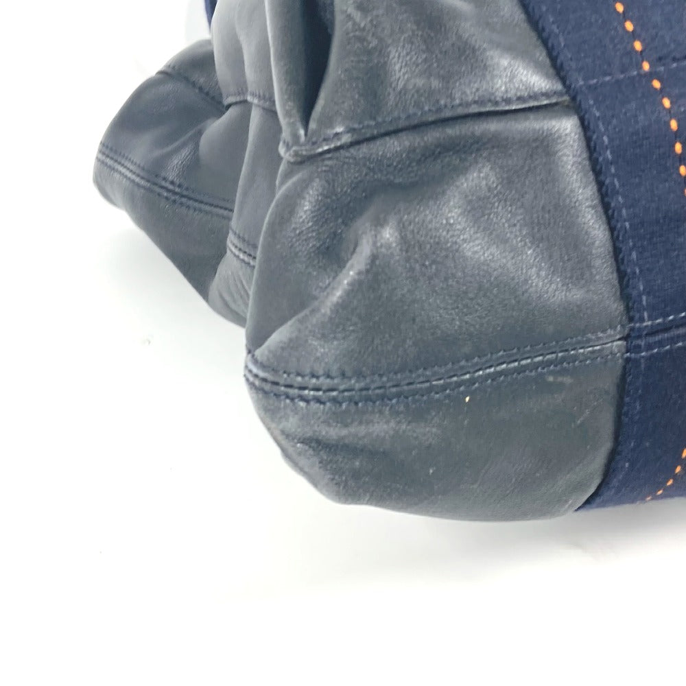 HERMES キャラバン ヴェルティカルMM ショルダーバッグ 2WAYバッグ 斜め掛け トートバッグ レザー レディース ネイビー
