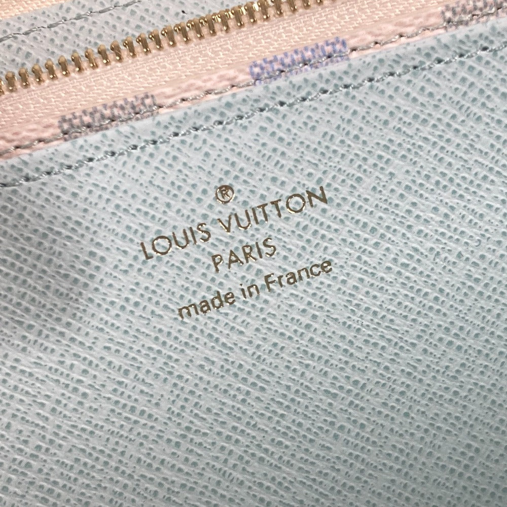 LOUIS VUITTON N40748 ダミエリシャス  ジッピー・ウォレット  ラウンドファスナー 長財布 キャンバス レディース