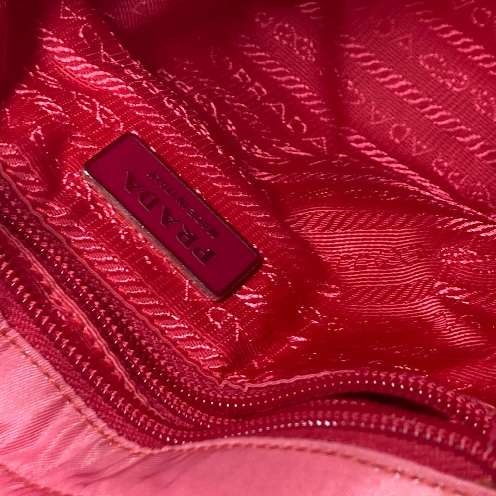 PRADA Shoulder Bag with Logo and Ribbon, 2-Way Bag, Handbag, Nylon, Women's, Pink