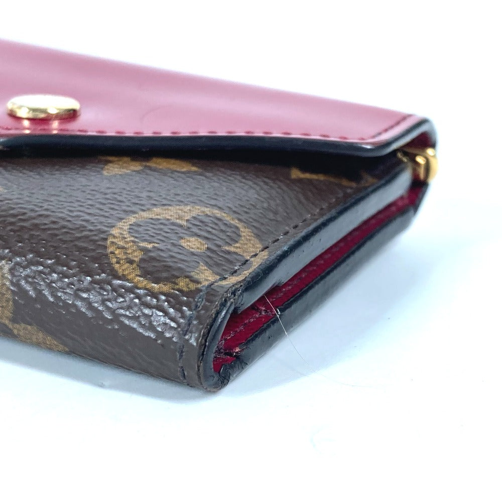 LOUIS VUITTON M62932 モノグラム ポルトフォイユゾエ コンパクトウォレット 3つ折り財布 モノグラムキャンバス レディース フューシャ ブラウン