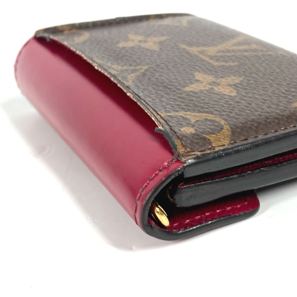 LOUIS VUITTON M62932 モノグラム ポルトフォイユゾエ コンパクトウォレット 3つ折り財布 モノグラムキャンバス レディース フューシャ ブラウン