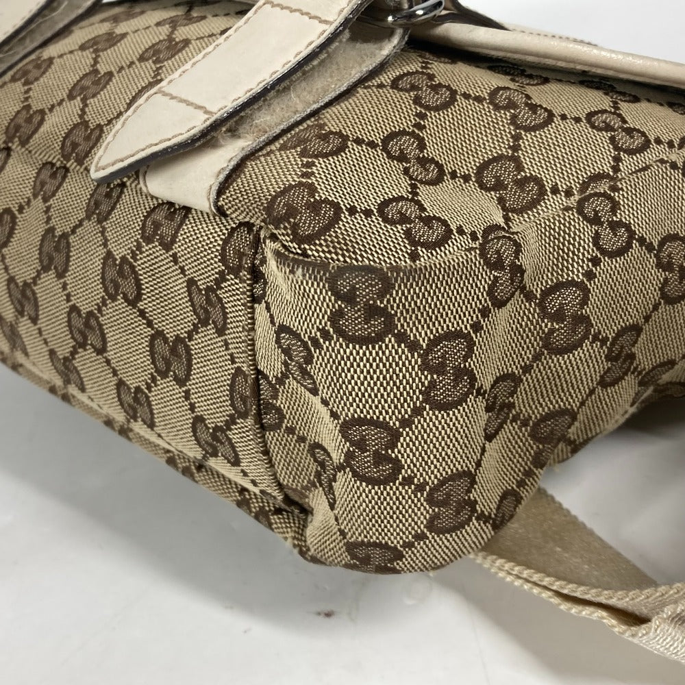 GUCCI 145858 GG カバン フラップ 斜め掛け ショルダーバッグ GGキャンバス/レザー ユニセックス ベージュ