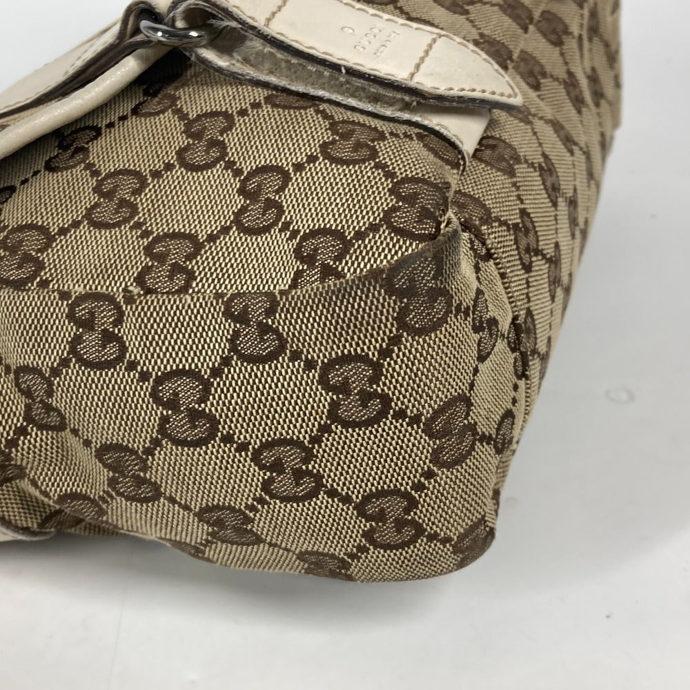 GUCCI 145858 GG カバン フラップ 斜め掛け ショルダーバッグ GGキャンバス/レザー ユニセックス ベージュ