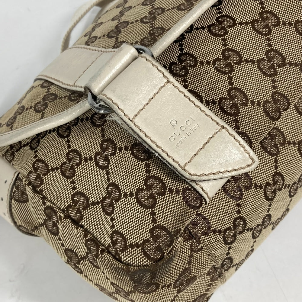 GUCCI 145858 GG カバン フラップ 斜め掛け ショルダーバッグ GGキャンバス/レザー ユニセックス ベージュ