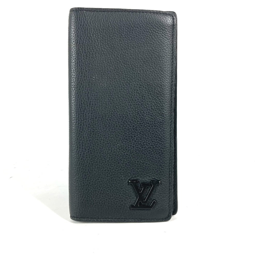 LOUIS VUITTON M69980 LV アエログラム ポルトフォイユ・ブラザ NM 2つ折り 長財布 グレインレザー ユニセックス ブラック