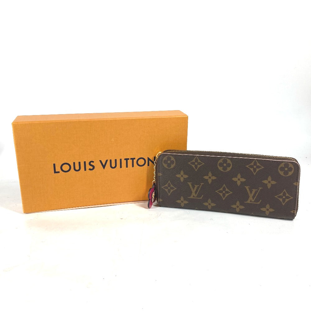 LOUIS VUITTON M64201 モノグラム フラワー ポルトフォイユ クレマンス ロングウォレット ラウンドファスナー  長財布 モノグラムキャンバス レディース ピンク