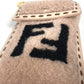 FENDI 7AS047 Smartphone Case/Phone Pouch/Bag with FF Logo and Fur Charm, Beige