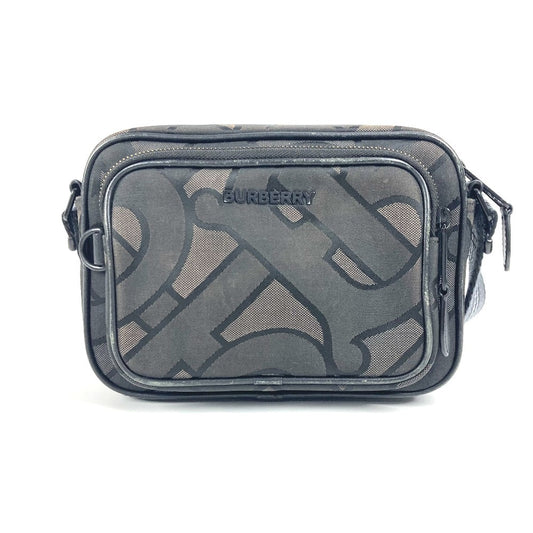 BURBERRY 8043708 TB logo Bag Pochette Crossbody Shoulder Bag Nylon canvas Gray Based/BlackBased Used
