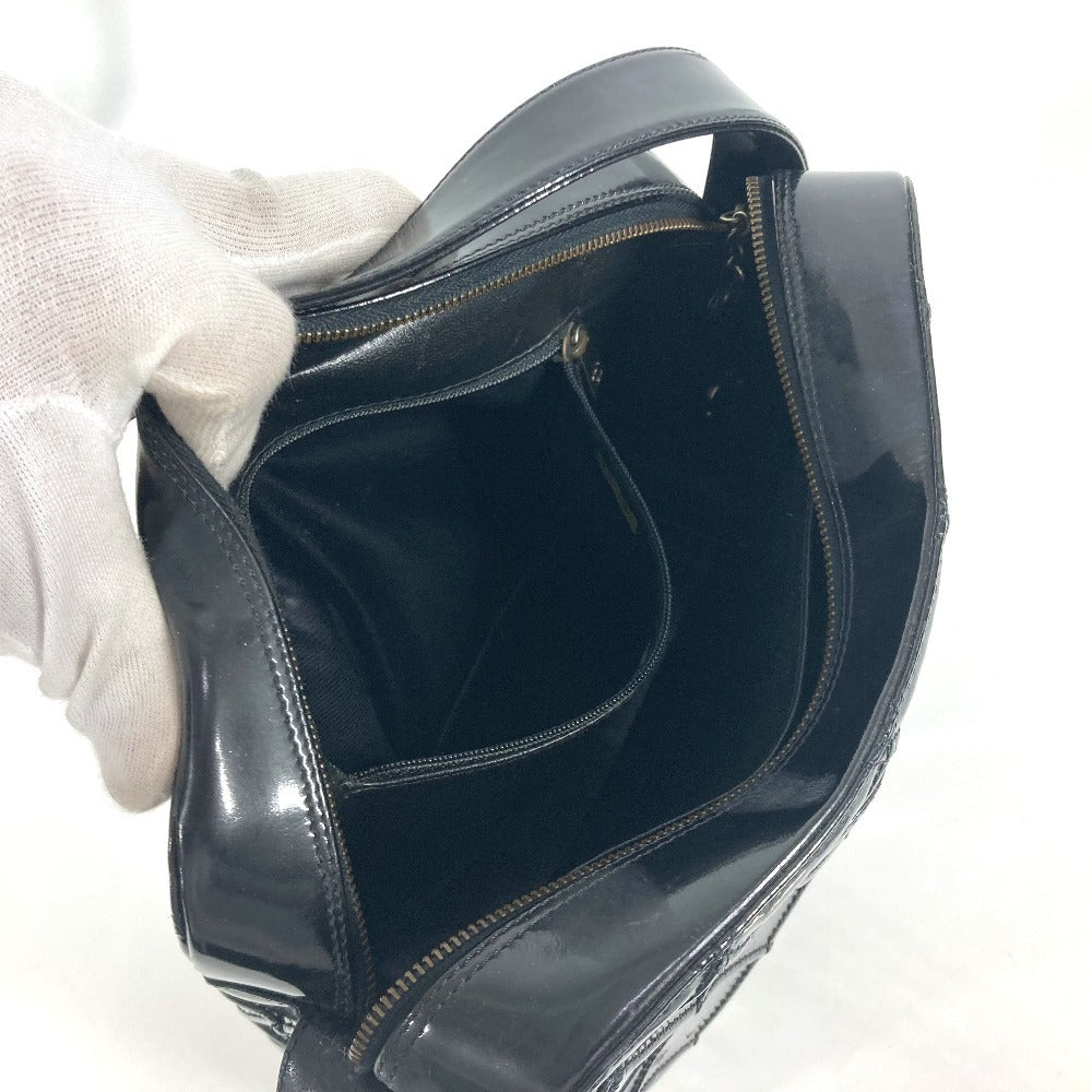 CHANEL ヴィンテージ キルティング マトラッセ カバン 肩掛け ボックス ハンドバッグ ショルダーバッグ パテントレザー レディース ブラック - brandshop-reference