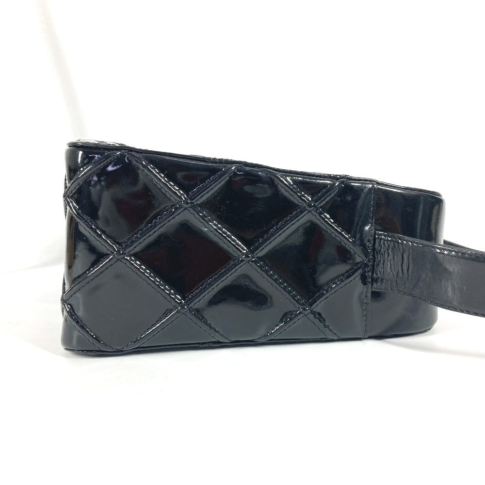 CHANEL ヴィンテージ キルティング マトラッセ カバン 肩掛け ボックス ハンドバッグ ショルダーバッグ パテントレザー レディース ブラック - brandshop-reference