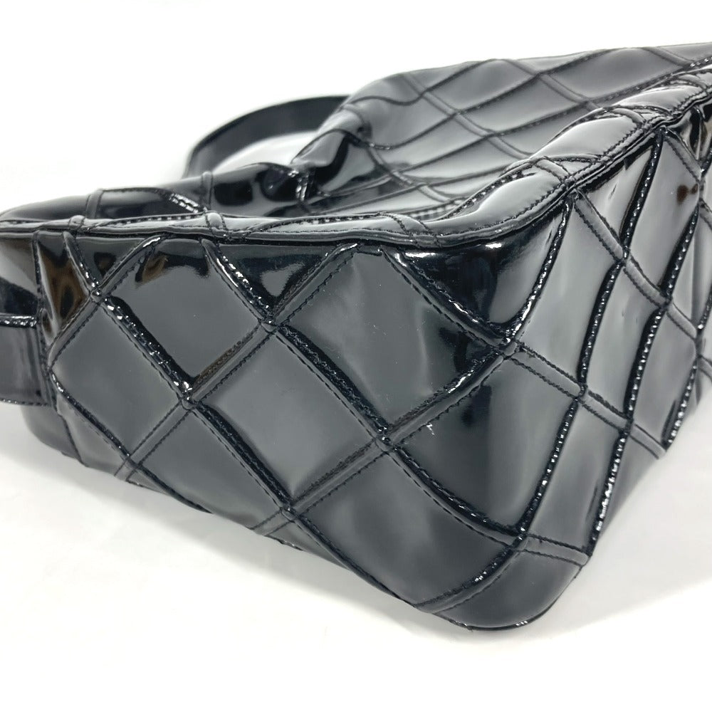 CHANEL ヴィンテージ キルティング マトラッセ カバン 肩掛け ボックス ハンドバッグ ショルダーバッグ パテントレザー レディース ブラック - brandshop-reference