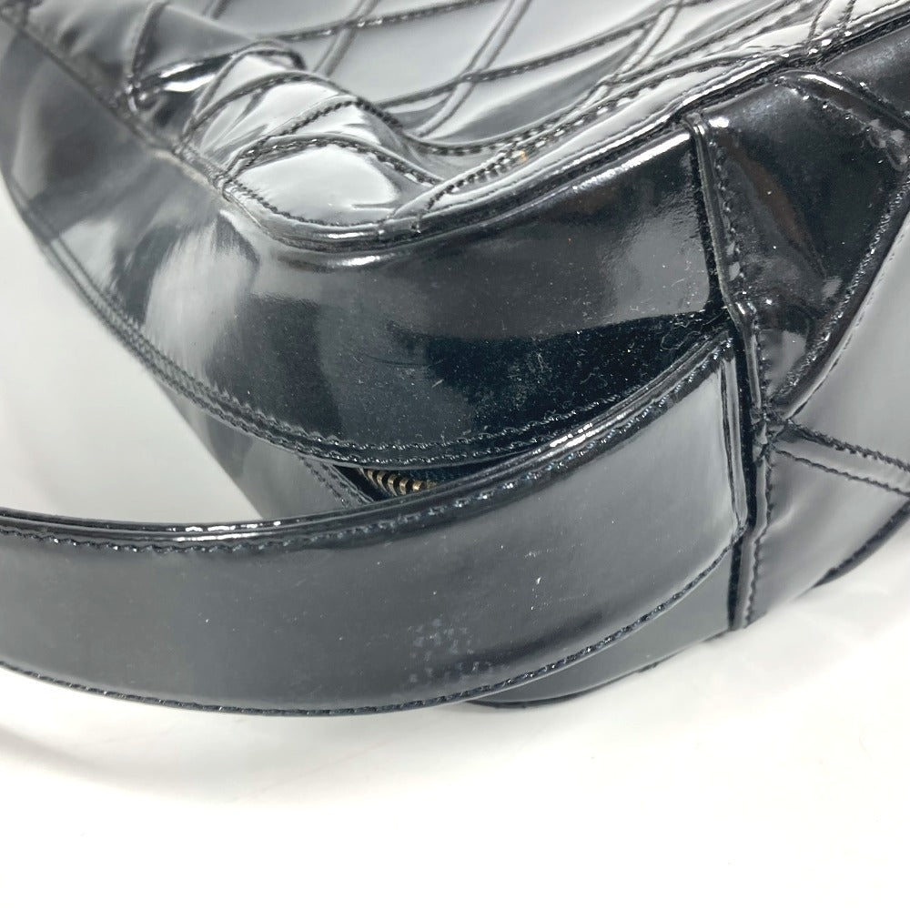 CHANEL ヴィンテージ キルティング マトラッセ カバン 肩掛け ボックス ハンドバッグ ショルダーバッグ パテントレザー レディース ブラック - brandshop-reference