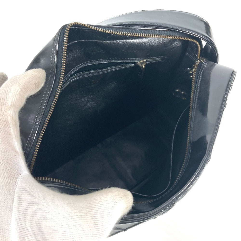 CHANEL ヴィンテージ キルティング マトラッセ カバン 肩掛け ボックス ハンドバッグ ショルダーバッグ パテントレザー レディース ブラック - brandshop-reference