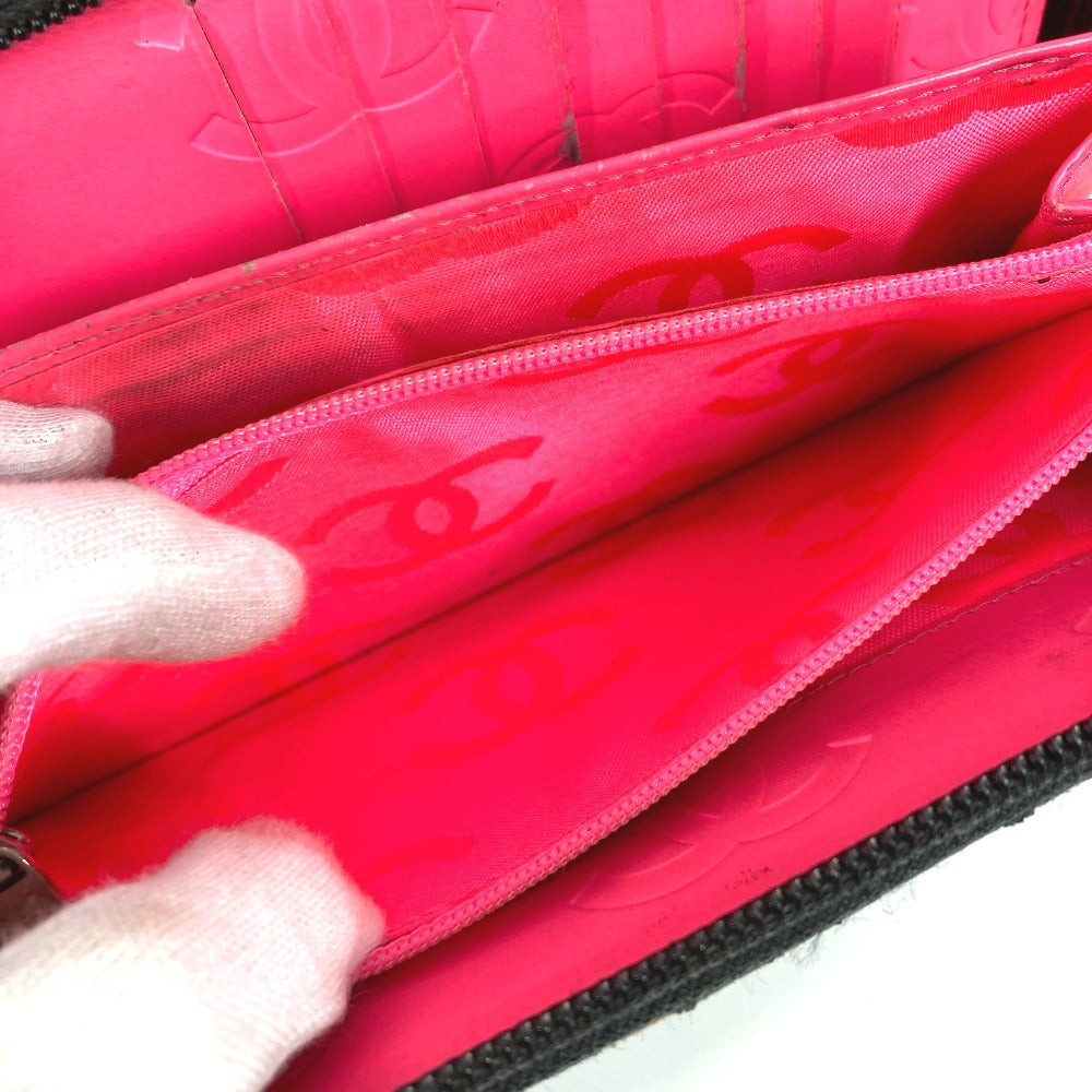 CHANEL A26710 カンボンライン トラベルケース CC ココマーク ラウンドファスナー 長財布 レザー レディース ブラック - brandshop-reference