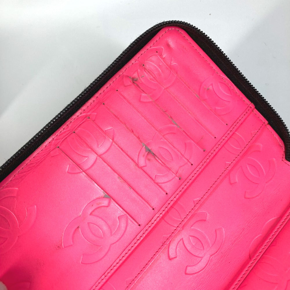 CHANEL A26710 カンボンライン トラベルケース CC ココマーク ラウンドファスナー 長財布 レザー レディース ブラック - brandshop-reference