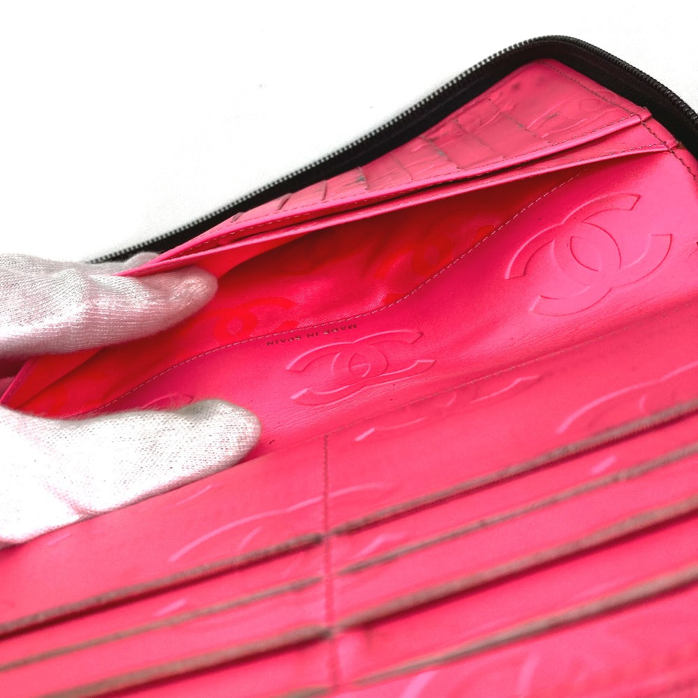 CHANEL A26710 カンボンライン トラベルケース CC ココマーク ラウンドファスナー 長財布 レザー レディース ブラック - brandshop-reference