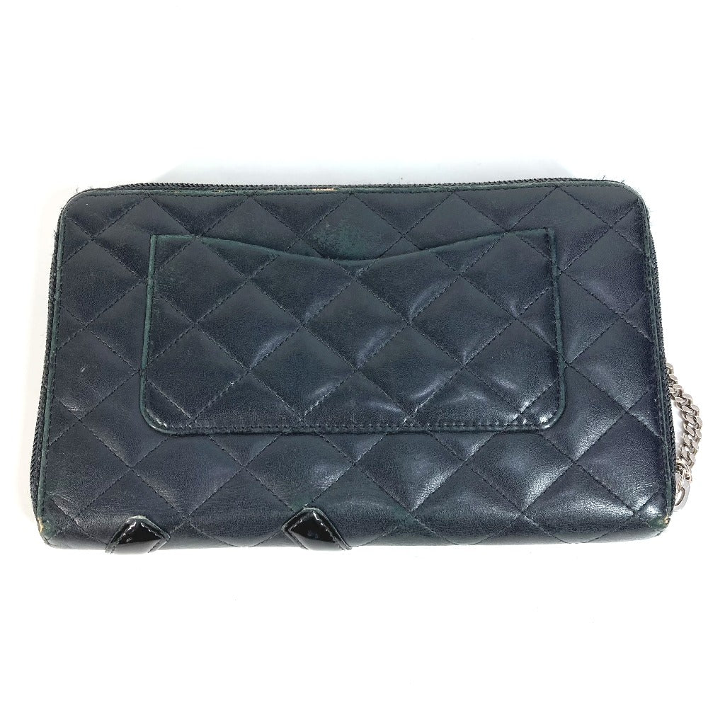 CHANEL A26710 カンボンライン トラベルケース CC ココマーク ラウンドファスナー 長財布 レザー レディース ブラック - brandshop-reference