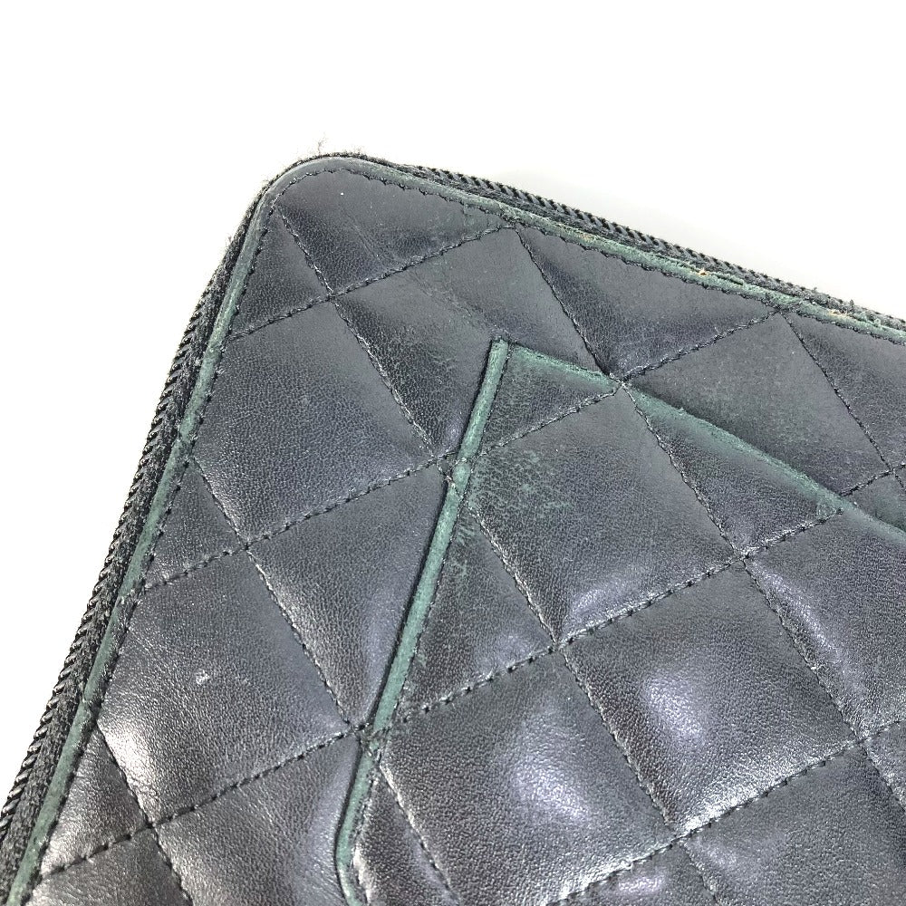 CHANEL A26710 カンボンライン トラベルケース CC ココマーク ラウンドファスナー 長財布 レザー レディース ブラック - brandshop-reference