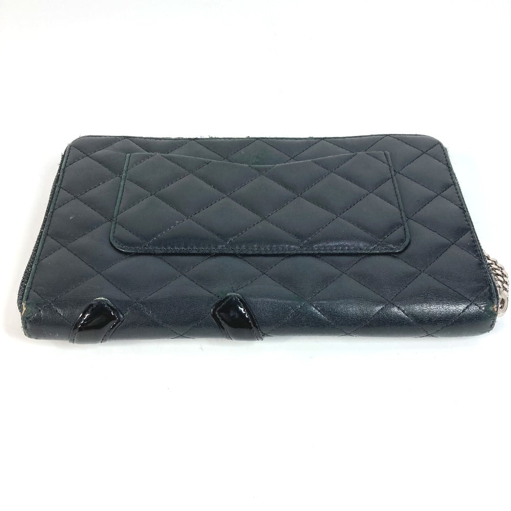 CHANEL A26710 カンボンライン トラベルケース CC ココマーク ラウンドファスナー 長財布 レザー レディース ブラック - brandshop-reference