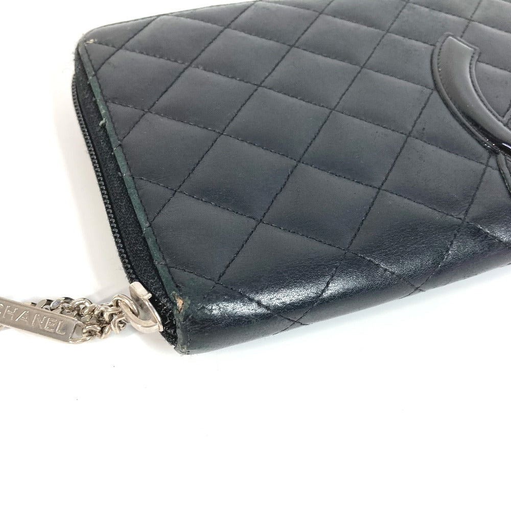 CHANEL A26710 カンボンライン トラベルケース CC ココマーク ラウンドファスナー 長財布 レザー レディース ブラック - brandshop-reference