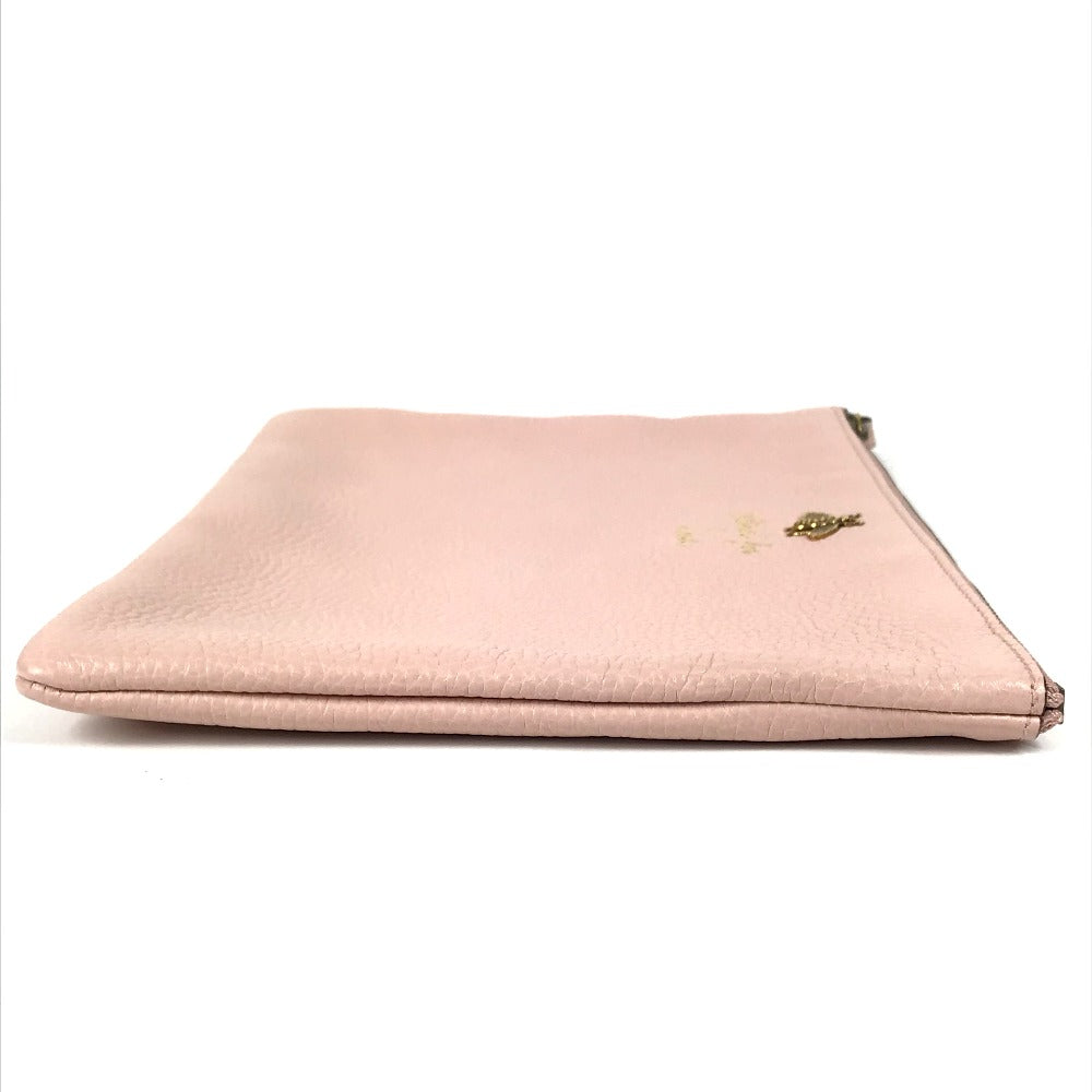 GUCCI 460187 ロゴ アニマリエ ビー 蜂 ハチ カバン セカンドバッグ ポーチ クラッチバッグ レザー ユニセックス ピンク - brandshop-reference