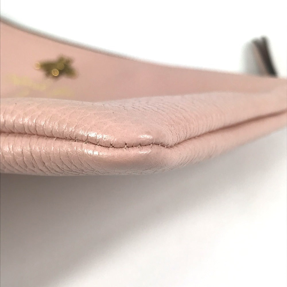 GUCCI 460187 ロゴ アニマリエ ビー 蜂 ハチ カバン セカンドバッグ ポーチ クラッチバッグ レザー ユニセックス ピンク - brandshop-reference