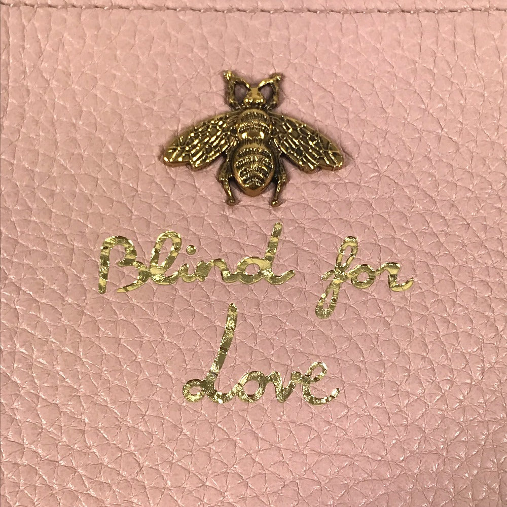 GUCCI 460187 ロゴ アニマリエ ビー 蜂 ハチ カバン セカンドバッグ ポーチ クラッチバッグ レザー ユニセックス ピンク - brandshop-reference