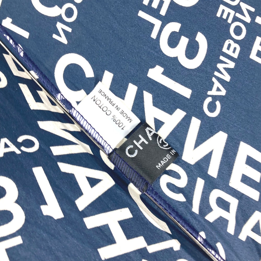 CHANEL バイシーライン パラプリュイ アンブレラ 折り畳み傘 ワンタッチ ポーチ付き 傘 コットン レディース ネイビー - brandshop-reference