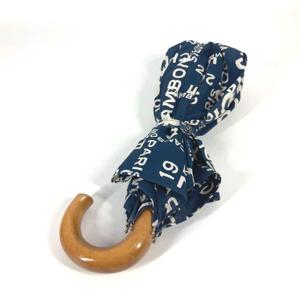 CHANEL バイシーライン パラプリュイ アンブレラ 折り畳み傘 ワンタッチ ポーチ付き 傘 コットン レディース ネイビー - brandshop-reference