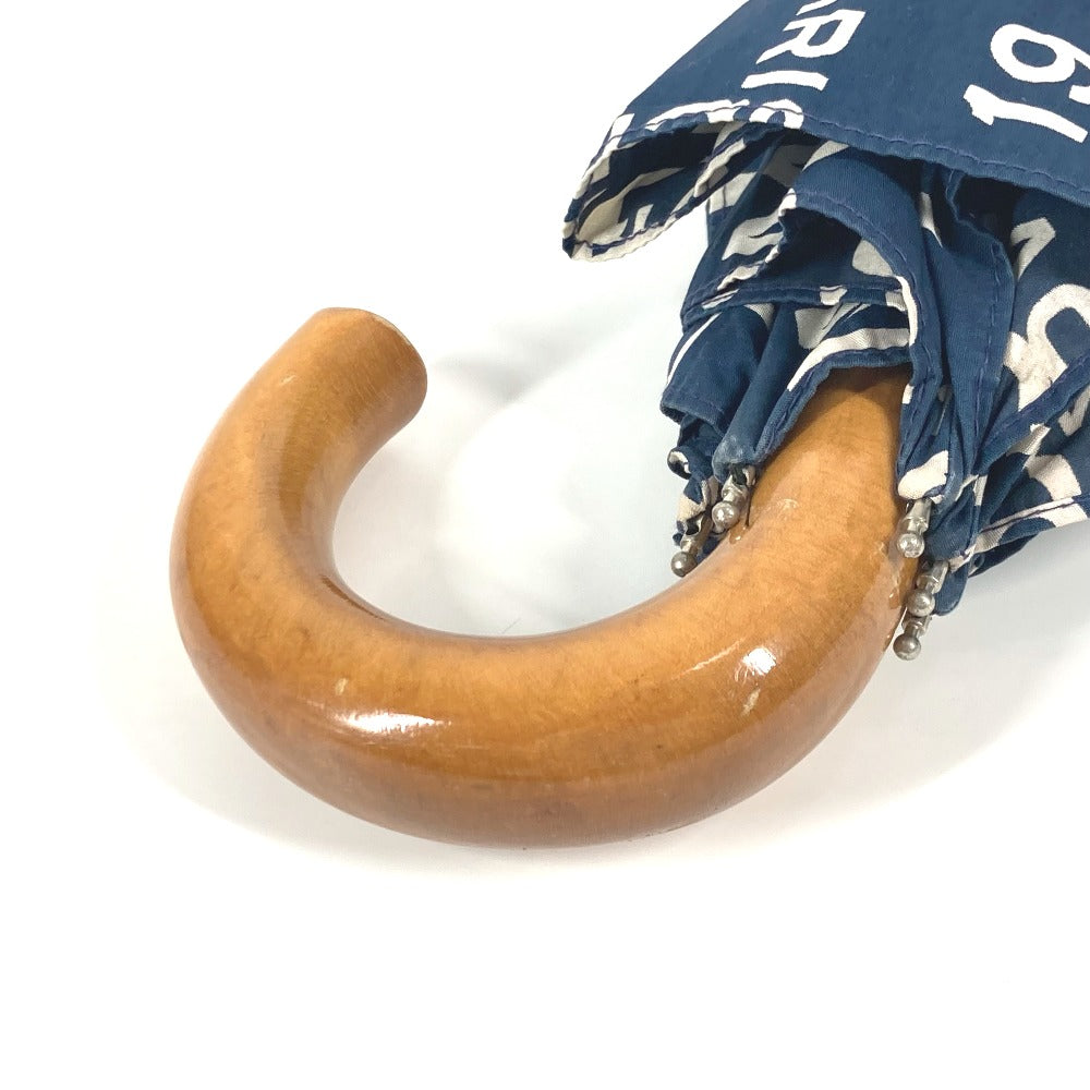 CHANEL バイシーライン パラプリュイ アンブレラ 折り畳み傘 ワンタッチ ポーチ付き 傘 コットン レディース ネイビー - brandshop-reference