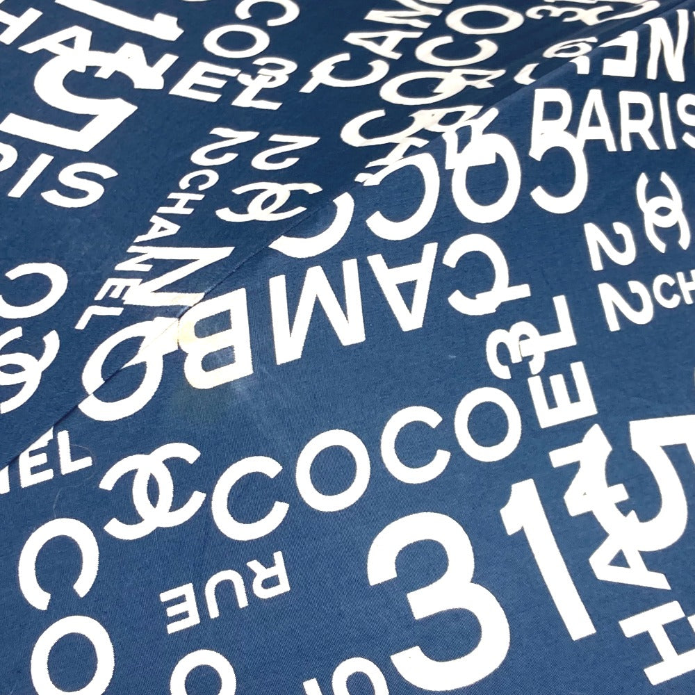 CHANEL バイシーライン パラプリュイ アンブレラ 折り畳み傘 ワンタッチ ポーチ付き 傘 コットン レディース ネイビー - brandshop-reference