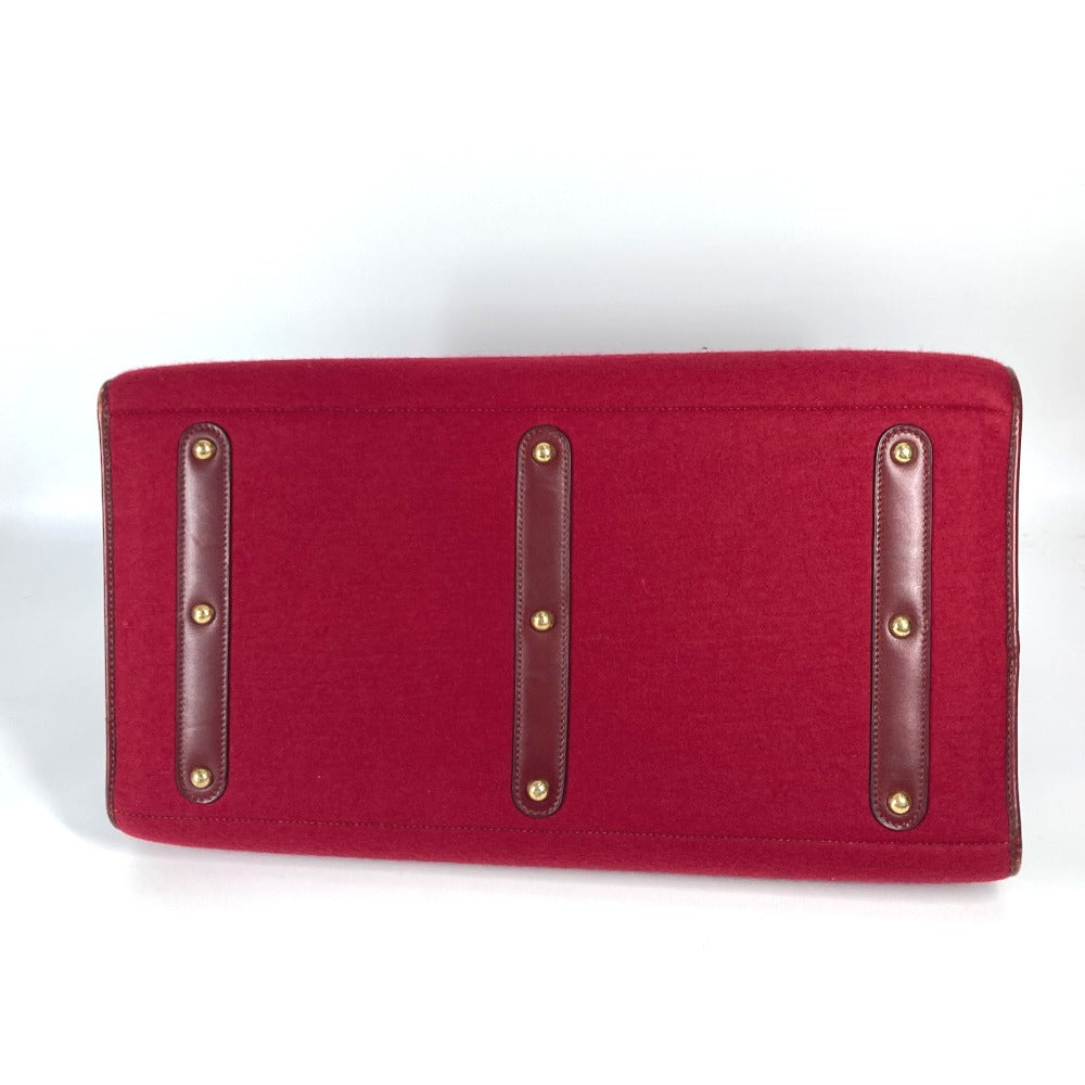 HERMES Hパンチングロゴ  フードゥ  旅行バッグ カバン トラベルバッグ ボストンバッグ フェルト ユニセックス レッド - brandshop-reference