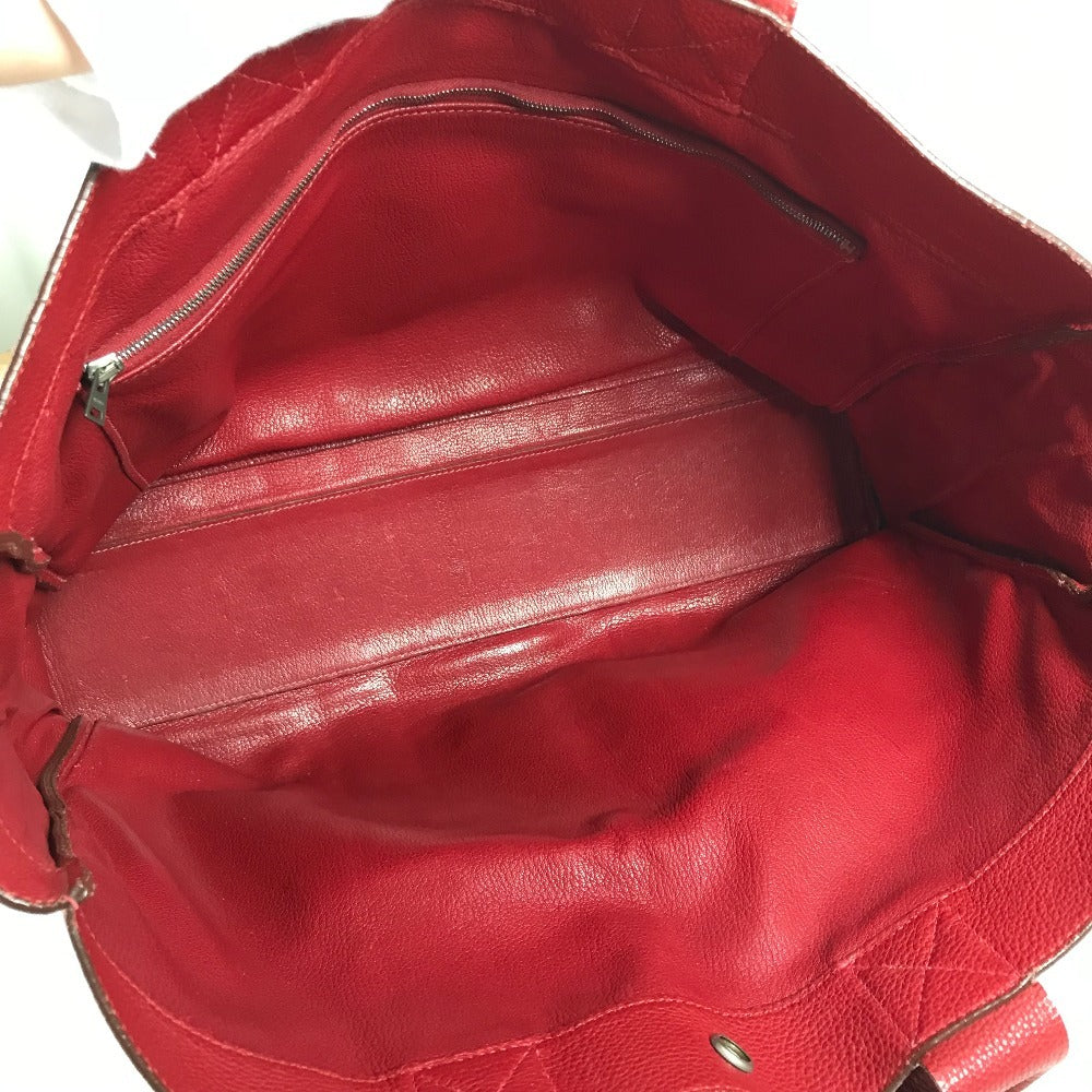 HERMES フールトゥMM トートバッグ オールレザー 革  ハンドバッグ レザー ユニセックス レッド - brandshop-reference