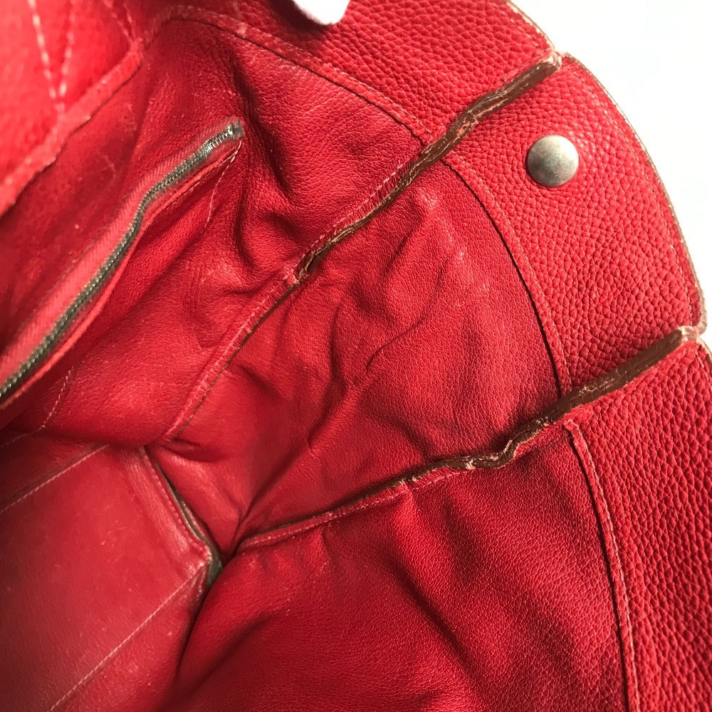 HERMES フールトゥMM トートバッグ オールレザー 革  ハンドバッグ レザー ユニセックス レッド - brandshop-reference