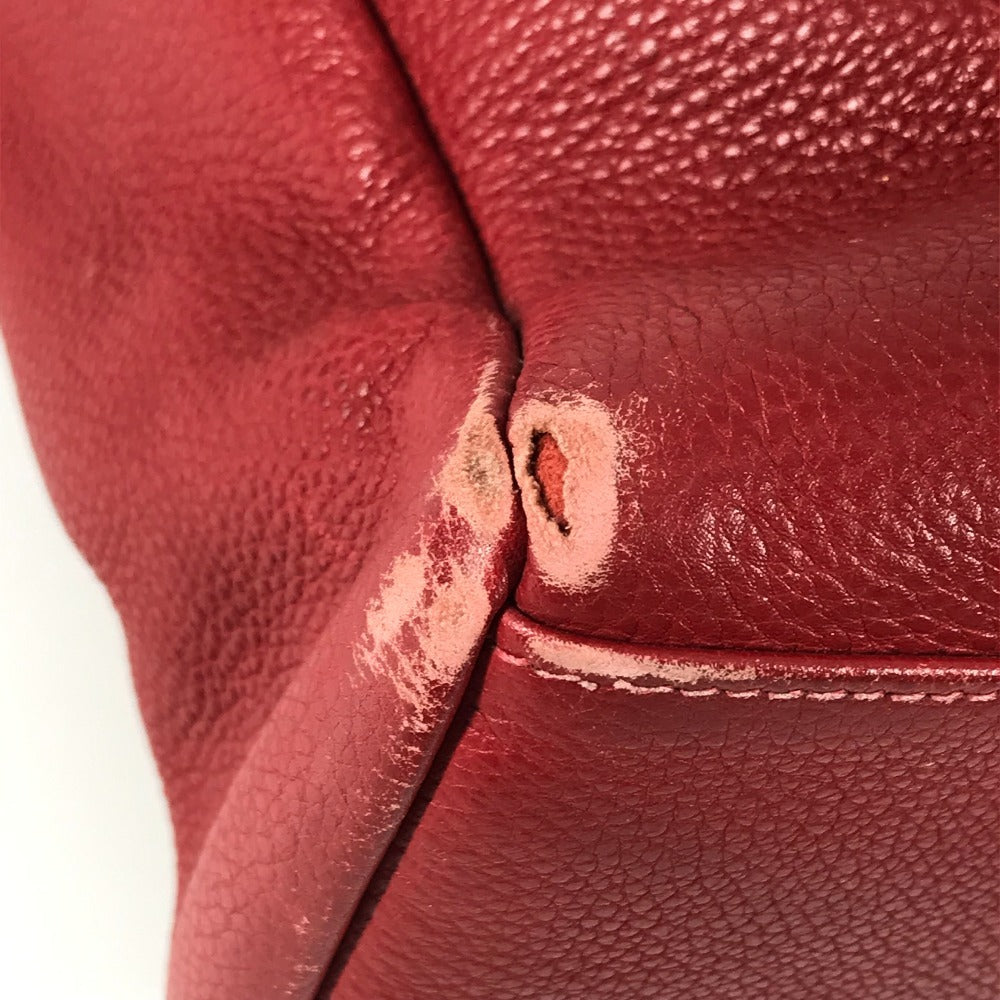 HERMES フールトゥMM トートバッグ オールレザー 革  ハンドバッグ レザー ユニセックス レッド - brandshop-reference