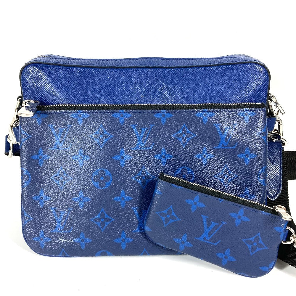 LOUIS VUITTON M30848 タイガラマ トリオ・メッセンジャー 斜め掛け カバン コインケース付き 財布 小銭入れ ショルダーバッグ タイガレザー ユニセックス ブルー - brandshop-reference