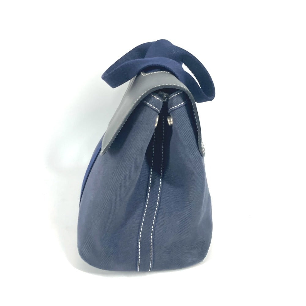 HERMES ヴァルパライソPM バルパライソ カバン トートバッグ  フラップ ハンドバッグ レザー/キャンバス ユニセックス ネイビー - brandshop-reference
