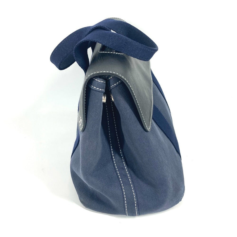 HERMES ヴァルパライソPM バルパライソ カバン トートバッグ  フラップ ハンドバッグ レザー/キャンバス ユニセックス ネイビー - brandshop-reference