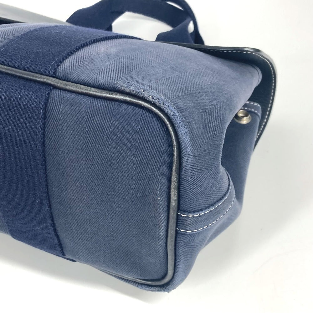 HERMES ヴァルパライソPM バルパライソ カバン トートバッグ  フラップ ハンドバッグ レザー/キャンバス ユニセックス ネイビー - brandshop-reference