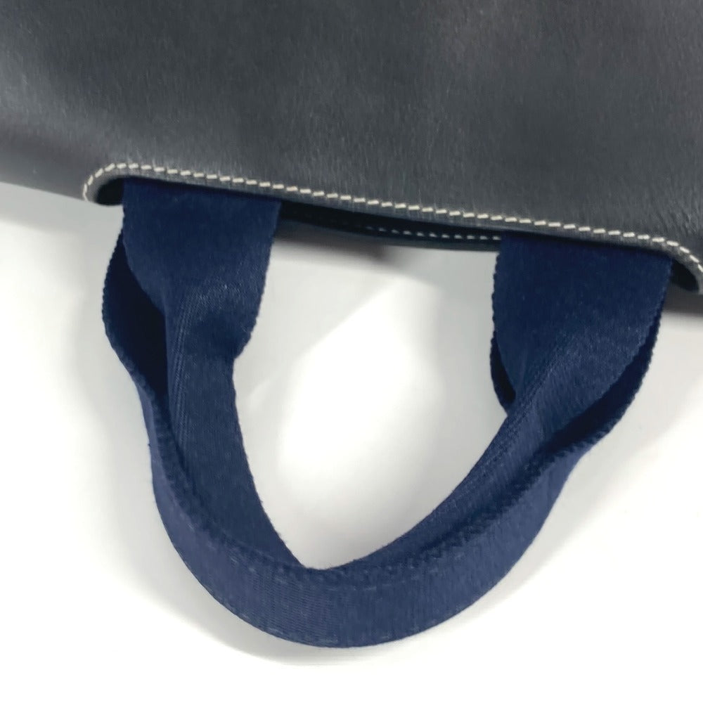 HERMES ヴァルパライソPM バルパライソ カバン トートバッグ  フラップ ハンドバッグ レザー/キャンバス ユニセックス ネイビー - brandshop-reference